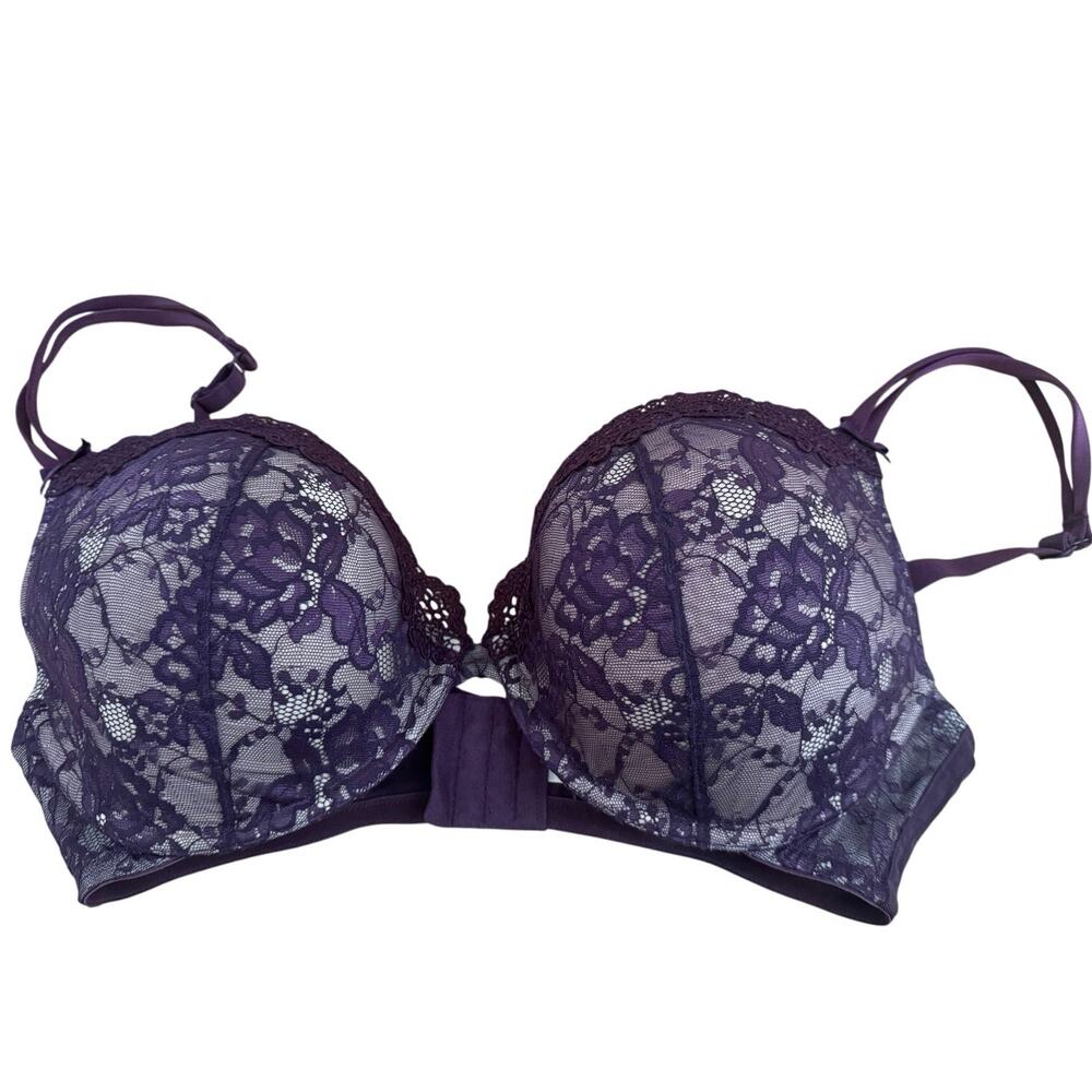 CACIQUE (40DD) Lightly Lined FULL COVERAGE Purple Floral BRA UNDERWIRE